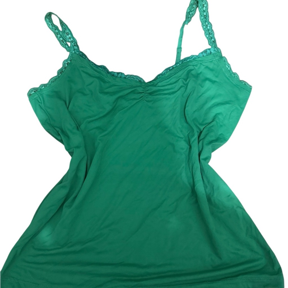 Cleo Green Lace Trim Cami Top